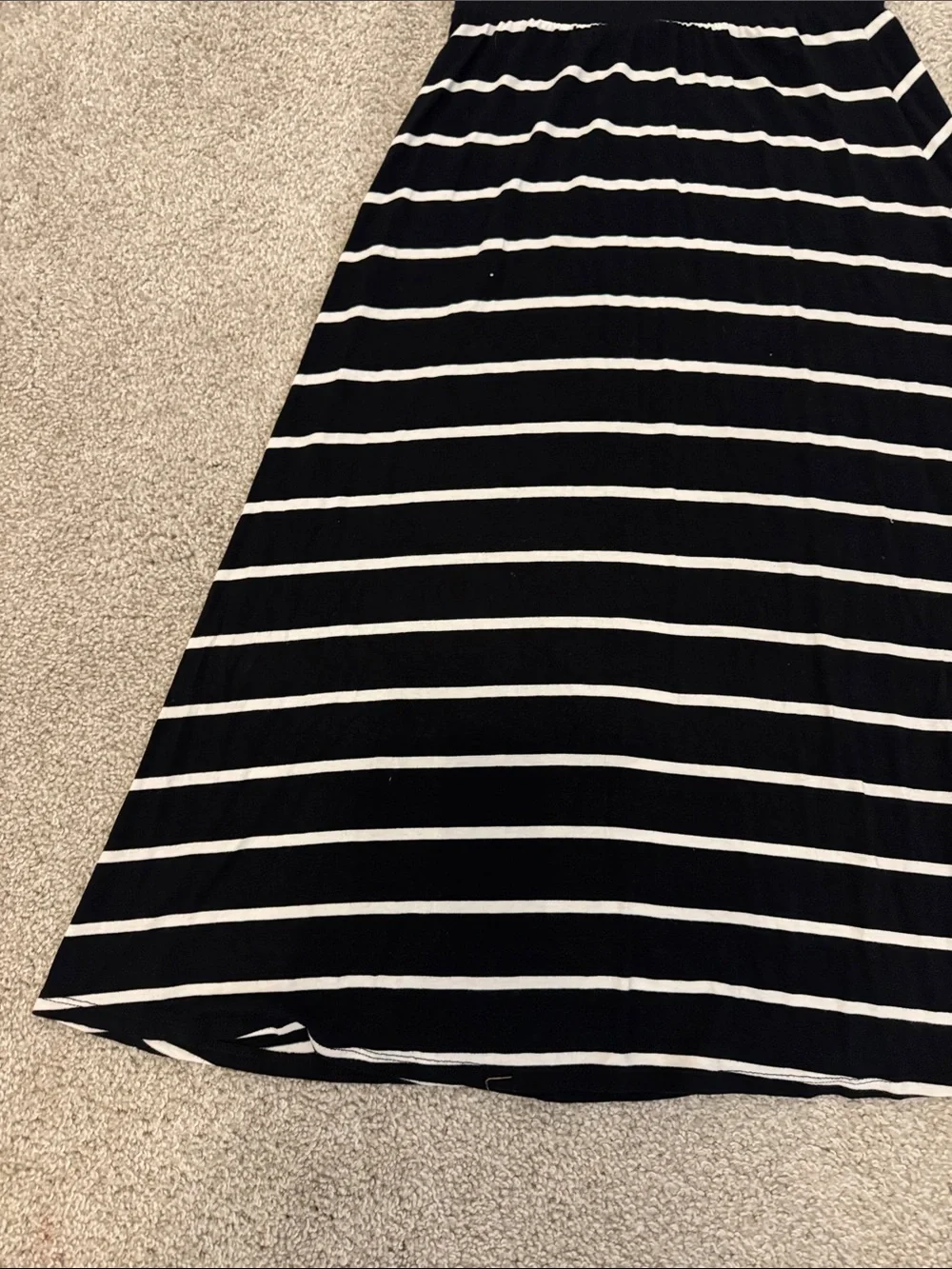 Cherokee Black and White Striped A-Line Skirt
